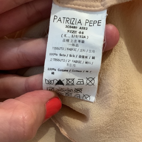 Patrizia Pepe Front silver Sequin Silk Blend Top Tunic Blouse, size 44 M - Picture 12 of 12